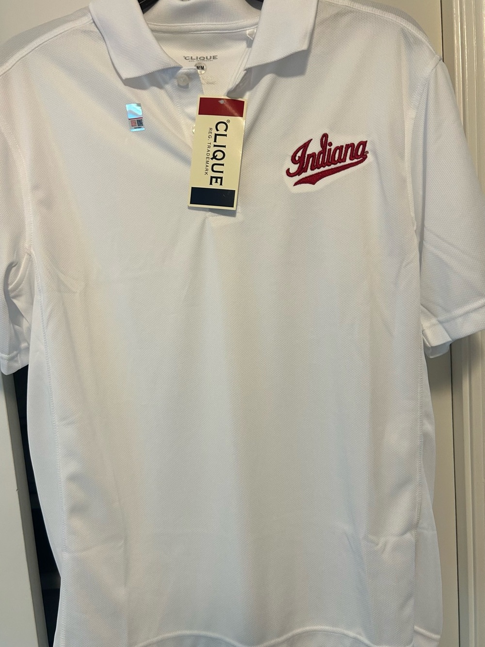 Men’s White Indiana University Polo Shirt. Sz M NWT